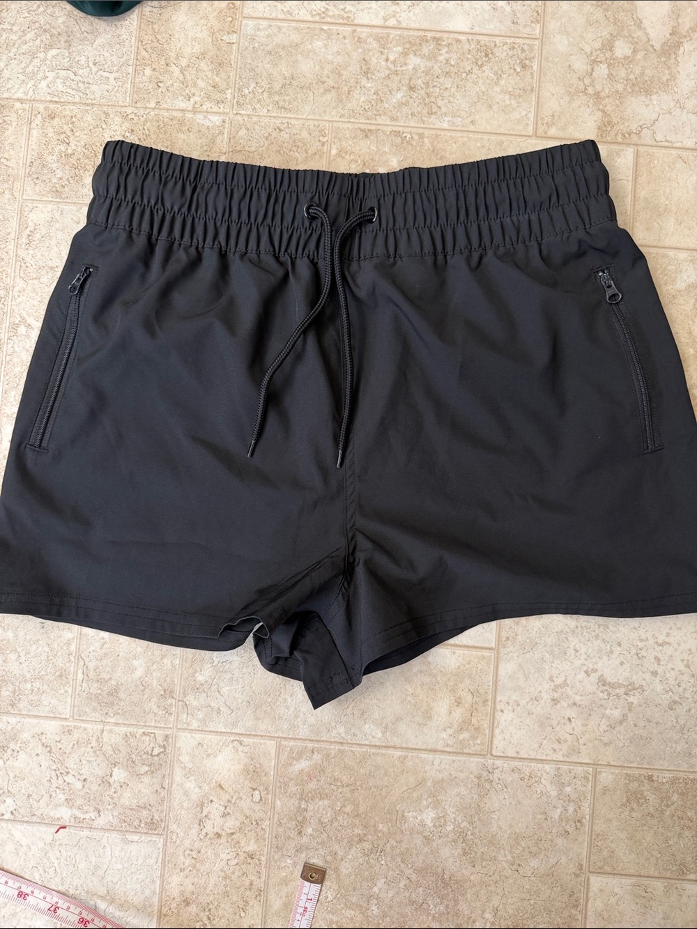 OP Women's Black Athletic Zip-Pocket Shorts